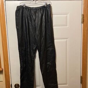 Siena Studio Black Leather Pants - Elastic Waist XL